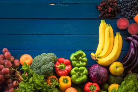 Canvastavla - Vegetables and Fruits on Table