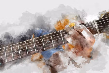 Canvastavla - Abstract Guitar in Hands