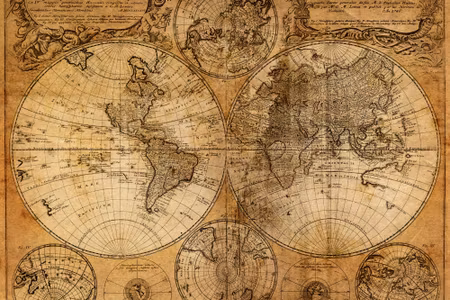 Canvastavla - Old World Map From Th Century