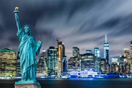 Canvastavla - Statue of Liberty Against the