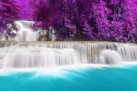 Canvastavla - Beautiful Waterfall Huay Mae Khamin