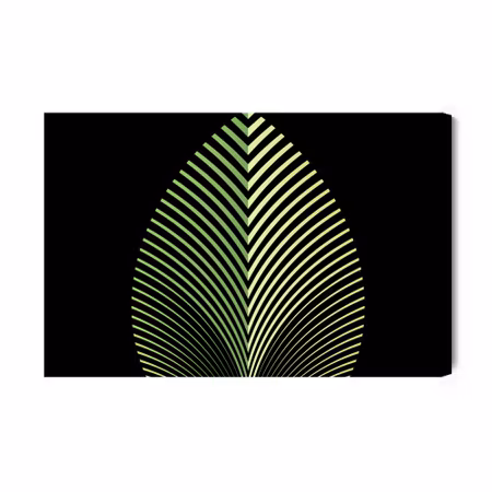 Canvastavla - Abstract Leaves Pattern on Black