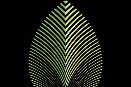 Canvastavla - Abstract Leaves Pattern on Black