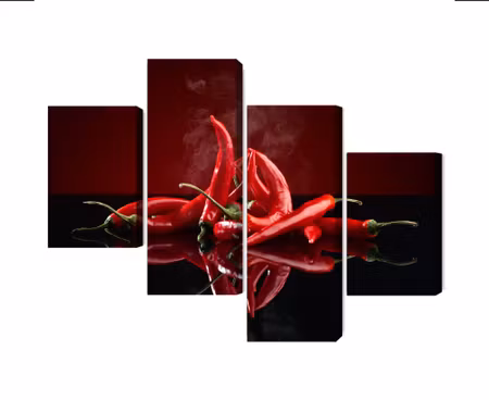 Canvastavla - Multipart Red Chili Peppers