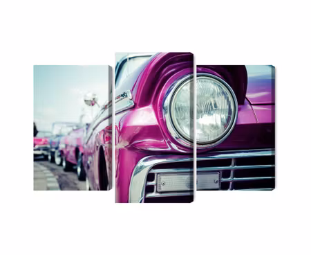 Canvastavla - Multipart Retro Style Car Headlight