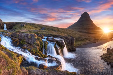 Canvastavla - Multipart Kirkjufell Mountain with