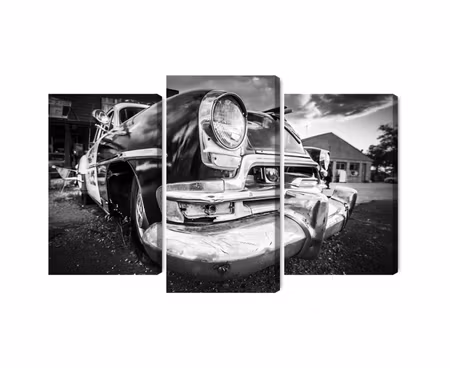 Canvastavla - Multipart Black and White American