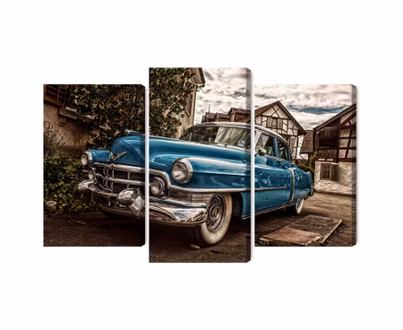 Canvastavla - Multipart a Blue Cadillac Eldorado