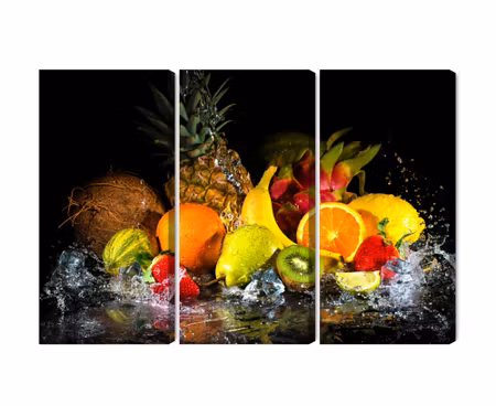 Canvastavla - Multipart Fruit with a Splash of
