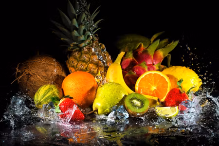 Canvastavla - Multipart Fruit with a Splash of