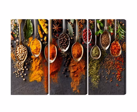 Canvastavla - Multipart Spices on a Black