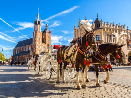 Canvastavla - Multipart Horse Carriages on the