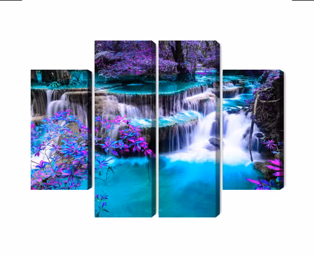 Canvastavla - Multipart Huay Mae Khamin Waterfall