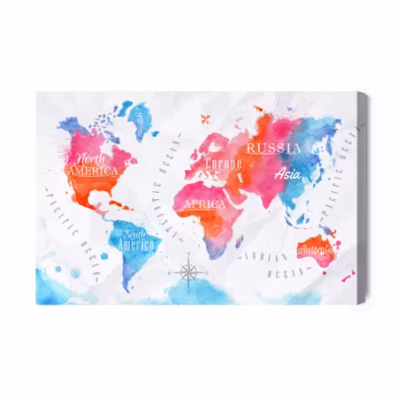 Canvastavla - World Map