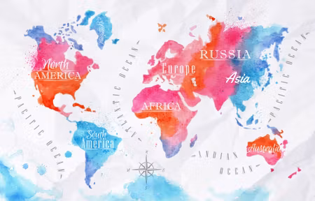 Canvastavla - World Map