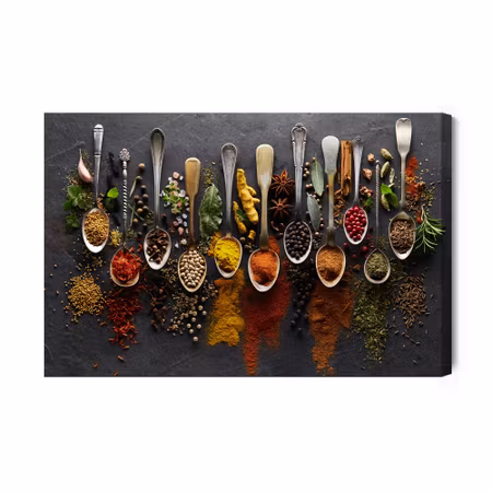 Canvastavla - Spoon with Herbs and Spices