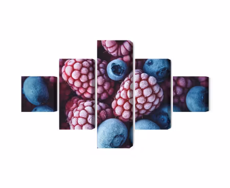 Canvastavla - Multipart Frozen Blueberries and