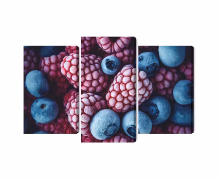 Canvastavla - Multipart Frozen Blueberries and