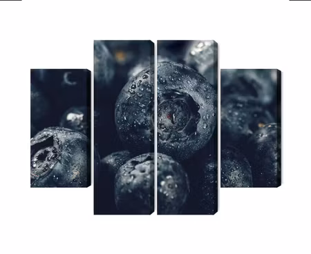 Canvastavla - Multipart Blueberries Close Up D