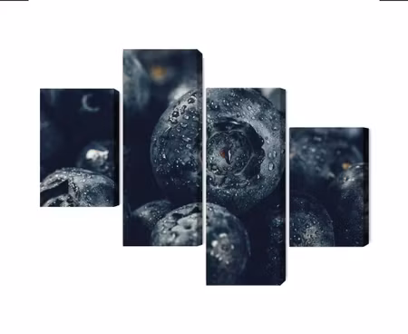 Canvastavla - Multipart Blueberries Close Up D