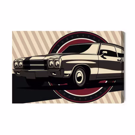 Canvastavla - Classic Muscle Car in Retro Style