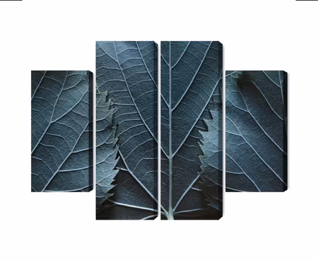 Canvastavla - Multipart Leaves with a Macro with