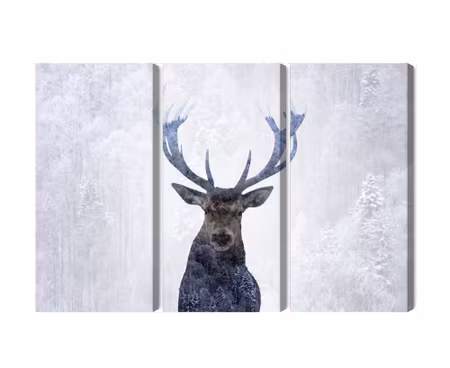 Canvastavla - Multipart Deer in the Winter D