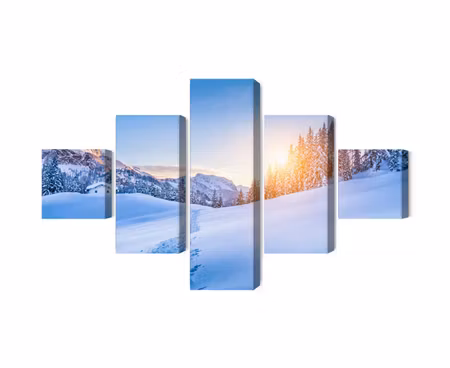 Canvastavla - Multipart the Alps At Winter Time D