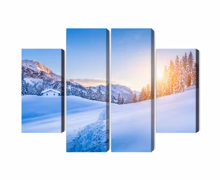 Canvastavla - Multipart the Alps At Winter Time D