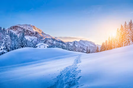 Canvastavla - Multipart the Alps At Winter Time D