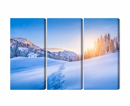 Canvastavla - Multipart the Alps At Winter Time D