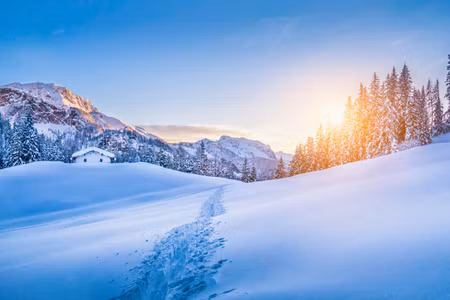 Canvastavla - Multipart the Alps At Winter Time D