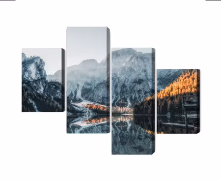 Canvastavla - Multipart Italian Lake Braies D