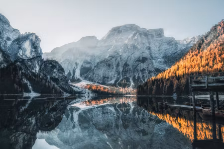 Canvastavla - Multipart Italian Lake Braies D