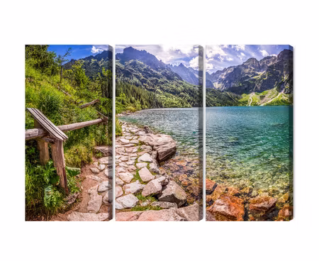 Canvastavla - Multipart D View of the Lake in the