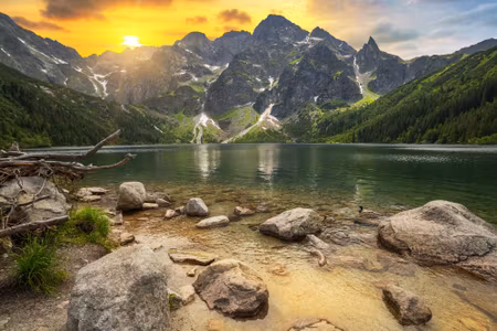 Canvastavla - Multipart Morskie Oko in Tatra