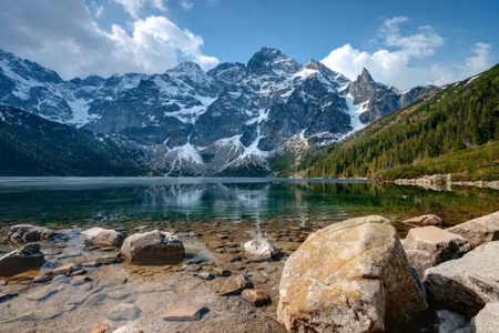 Canvastavla - Multipart Morskie Oko in the Tatras