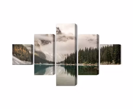 Canvastavla - Multipart Moraine Lake in Banff