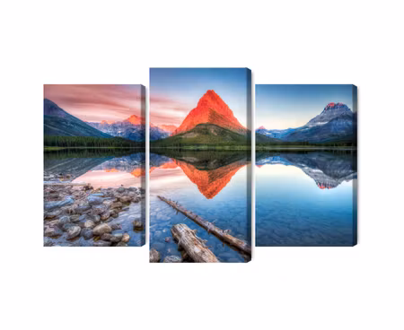 Canvastavla - Multipart Swiftcurrent Lake in the