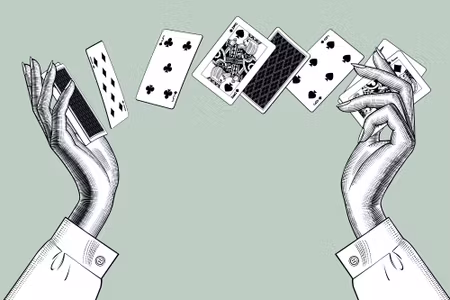 Canvastavla - Female Hands with Playing Cards