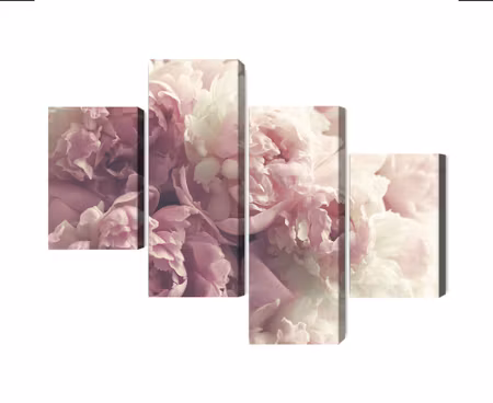 Canvastavla - Multipart Peonies in Shades of Pink