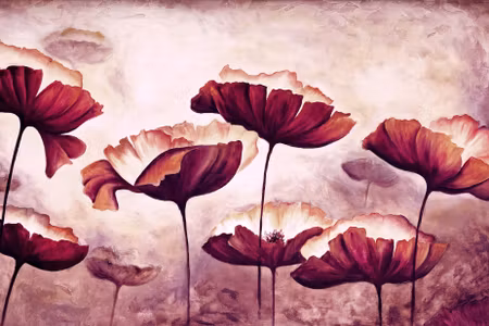 Canvastavla - Multipart Poppies As Painted