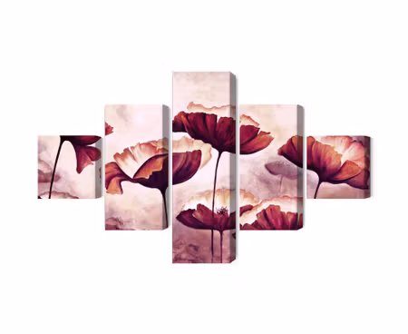 Canvastavla - Multipart Poppies As Painted
