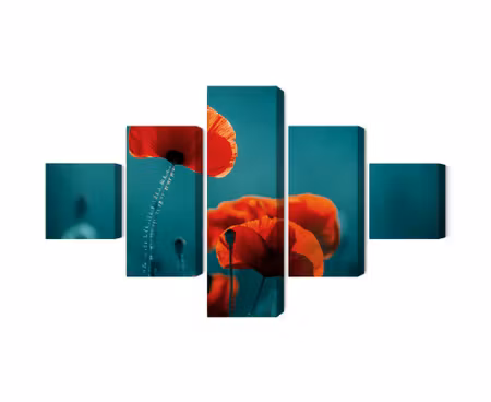 Canvastavla - Multipart Macro Poppies