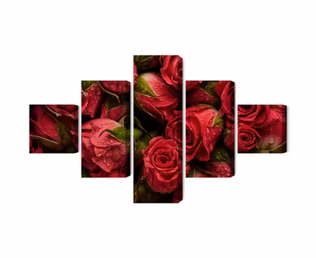 Canvastavla - Multipart Roses with Water Drops
