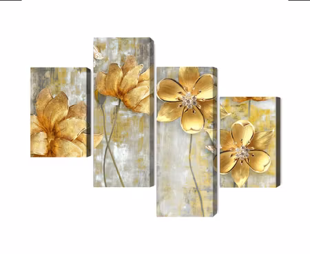 Canvastavla - Multipart Decorative Flowers in