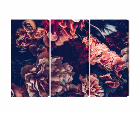 Canvastavla - Multipart Colorful Flowers in a