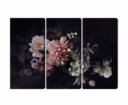 Canvastavla - Multipart Flowers in Vintage Style