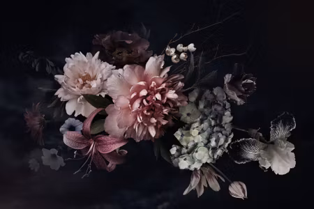 Canvastavla - Multipart Flowers in Vintage Style