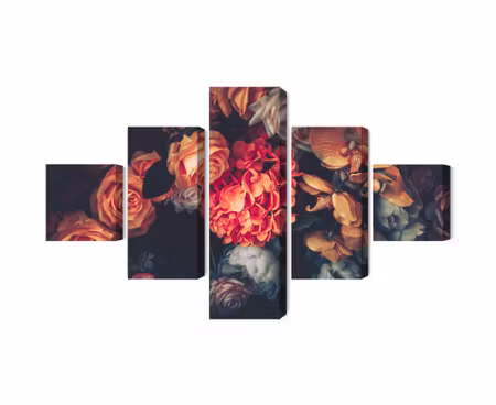 Canvastavla - Multipart Colorful Flowers for